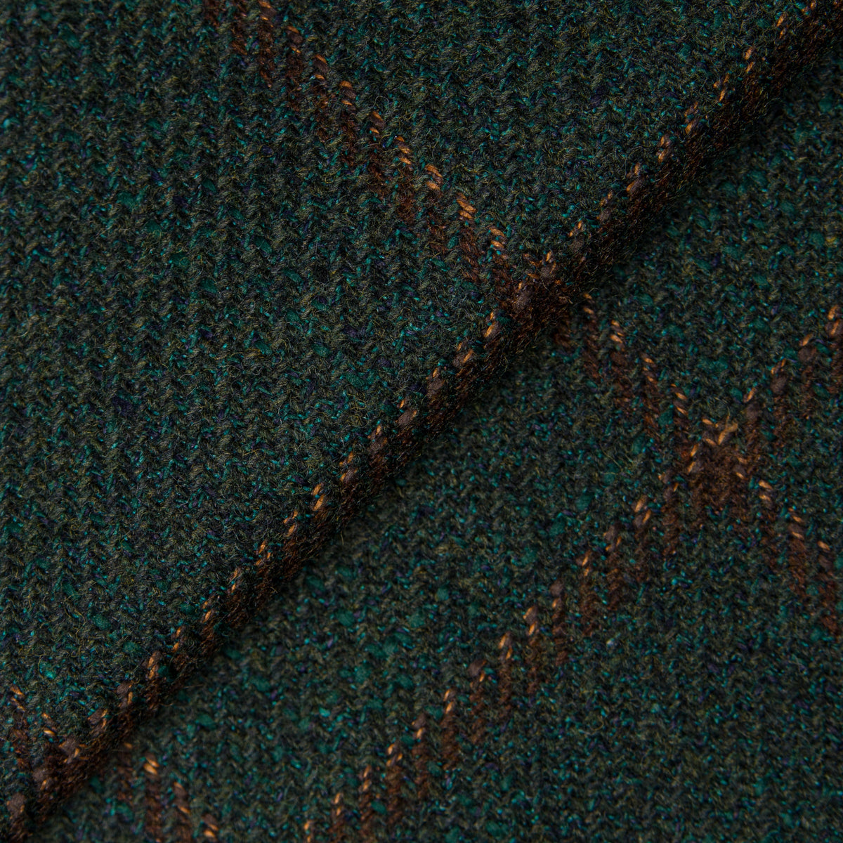 Green Cotton Blend Windowpane Jacket