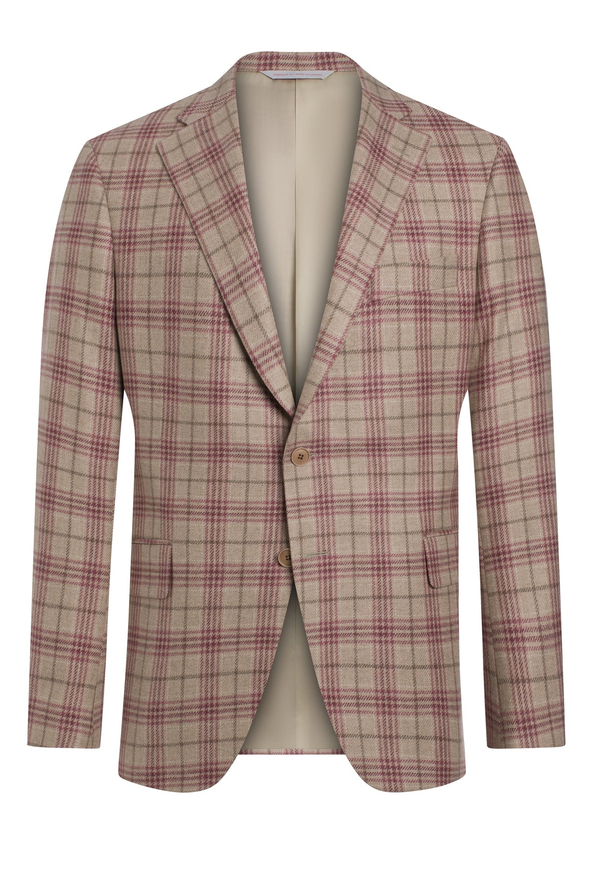 Taupe Cashmere Plaid Jacket