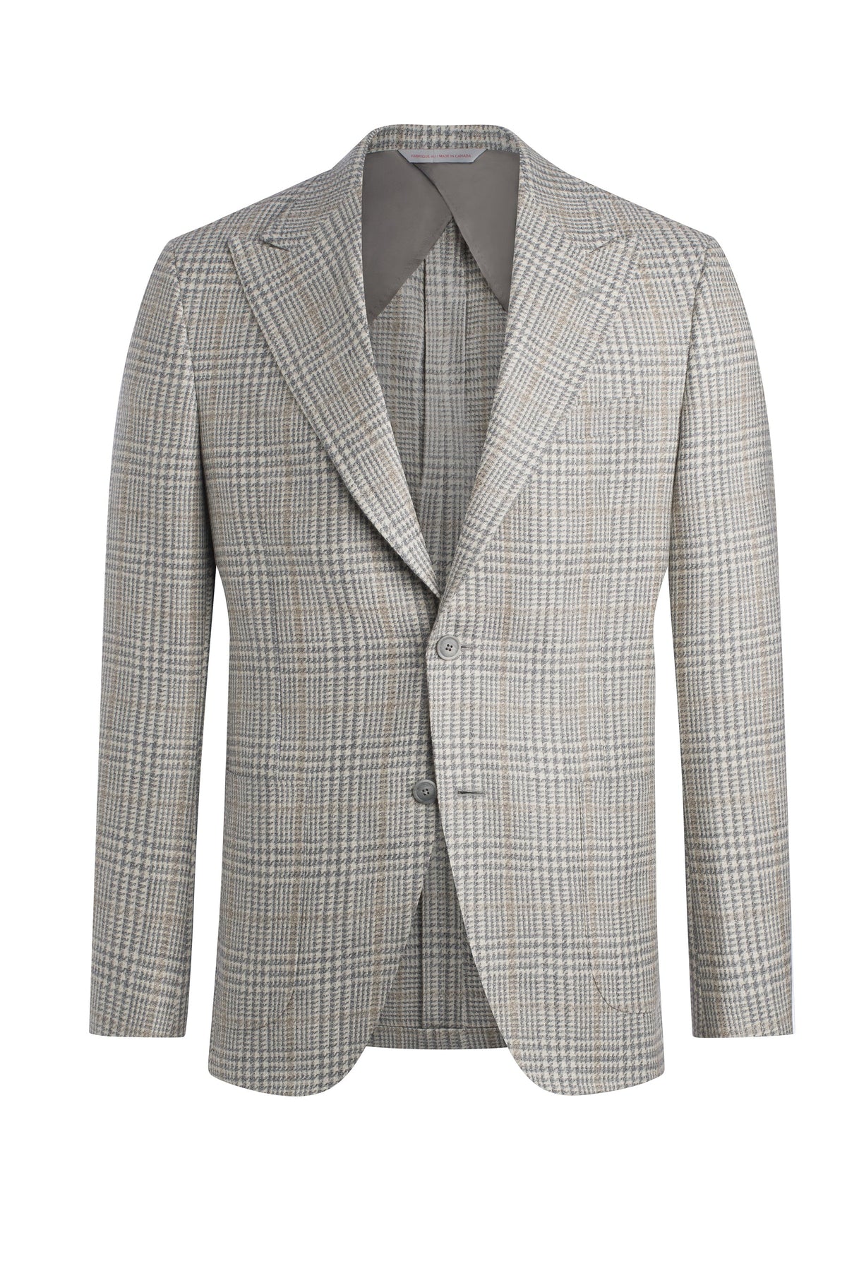Grey Wool, Silk and Cashmere Plaid Jacket