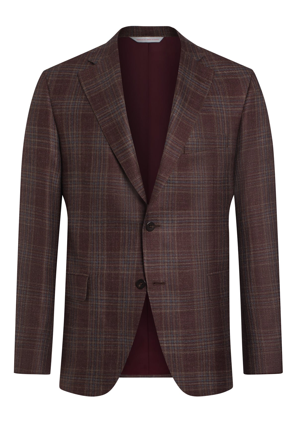 Umber Brown Wool, Silk and Linen Blend Jacket