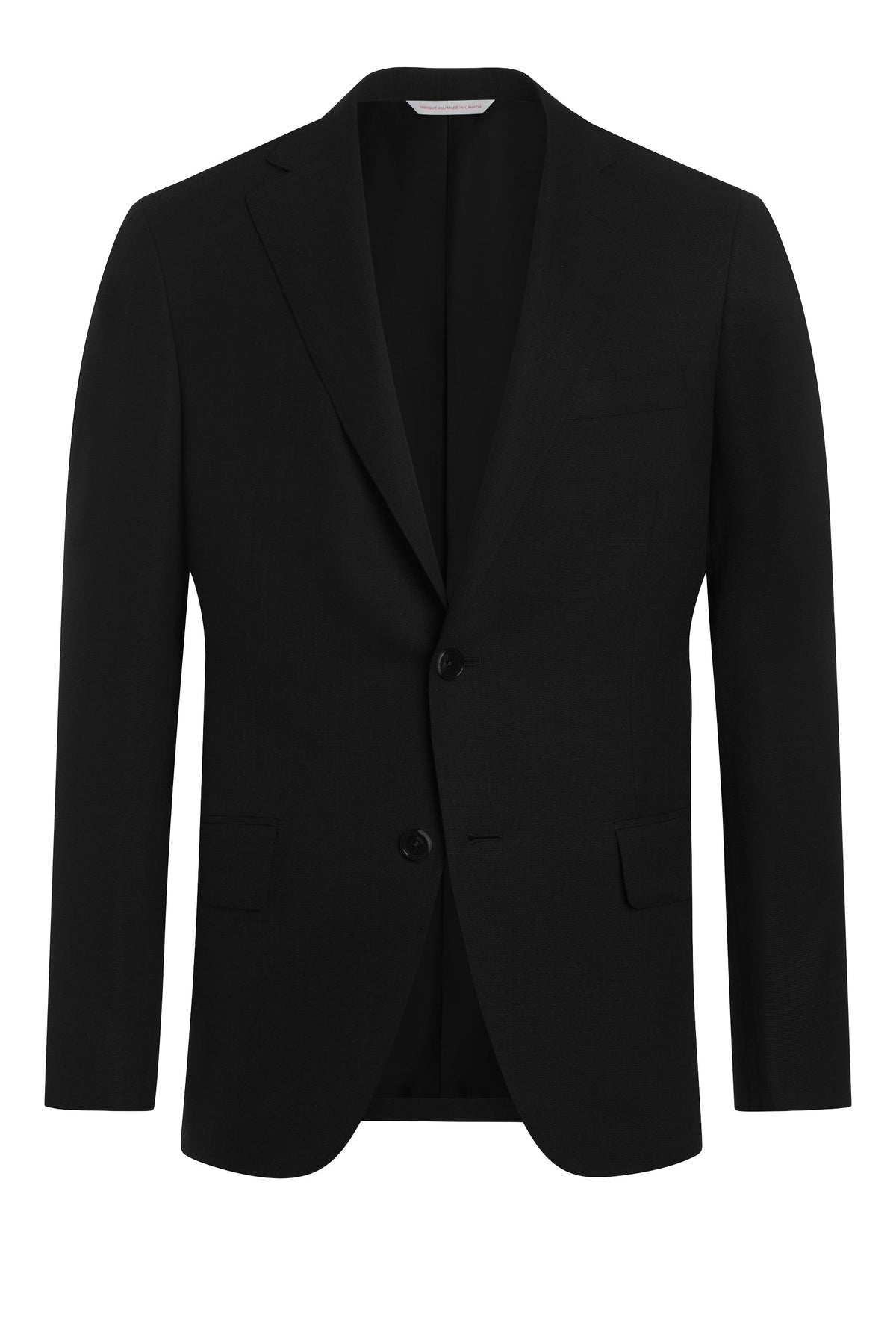 Black Linen Cotton Elastane Hopsack Jacket