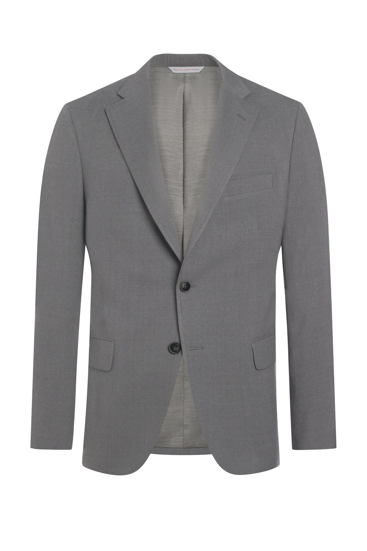 Grey Wool Blend Twill Jacket
