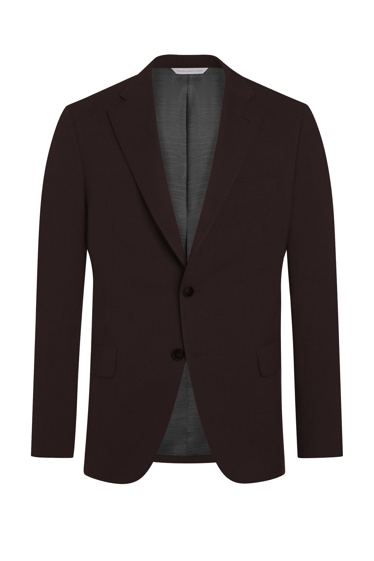 Wine Wool Blend Twill Jacket