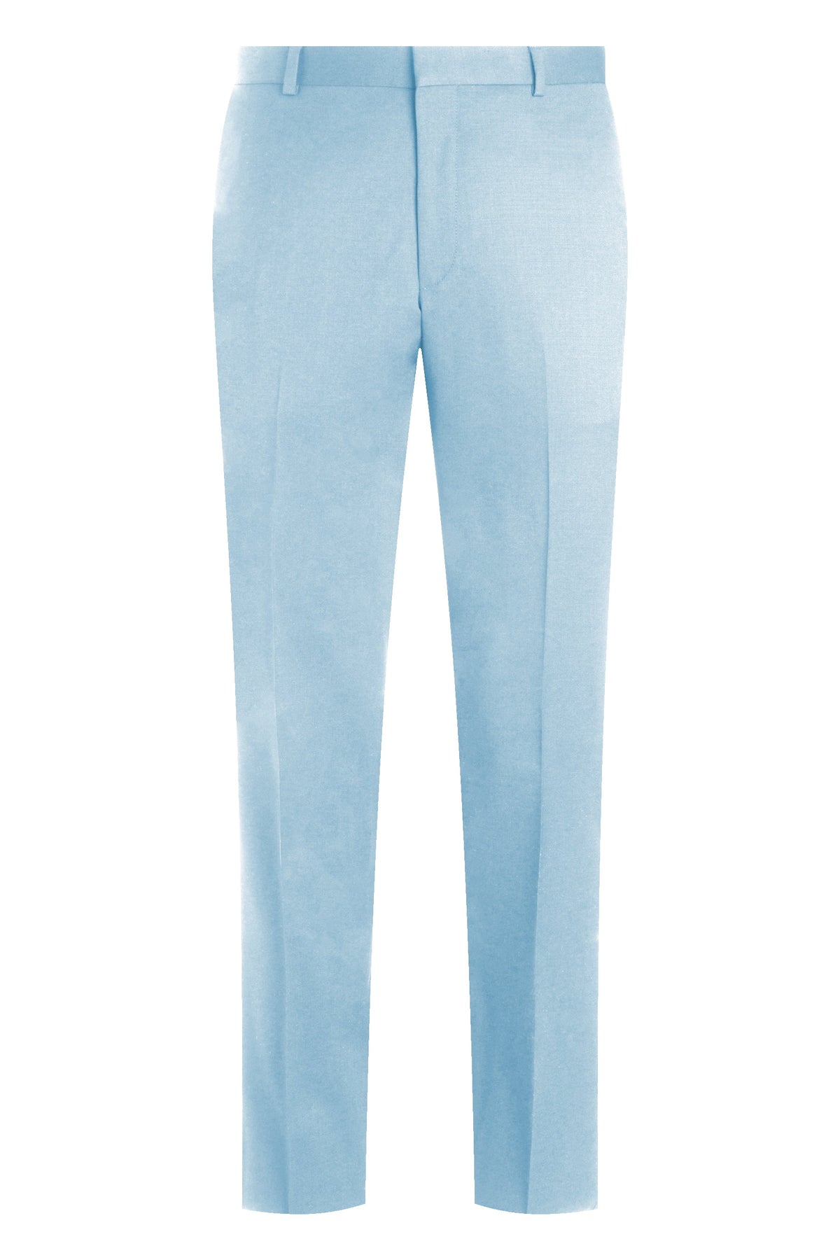 Light Blue Cotton Blend Twill Trouser
