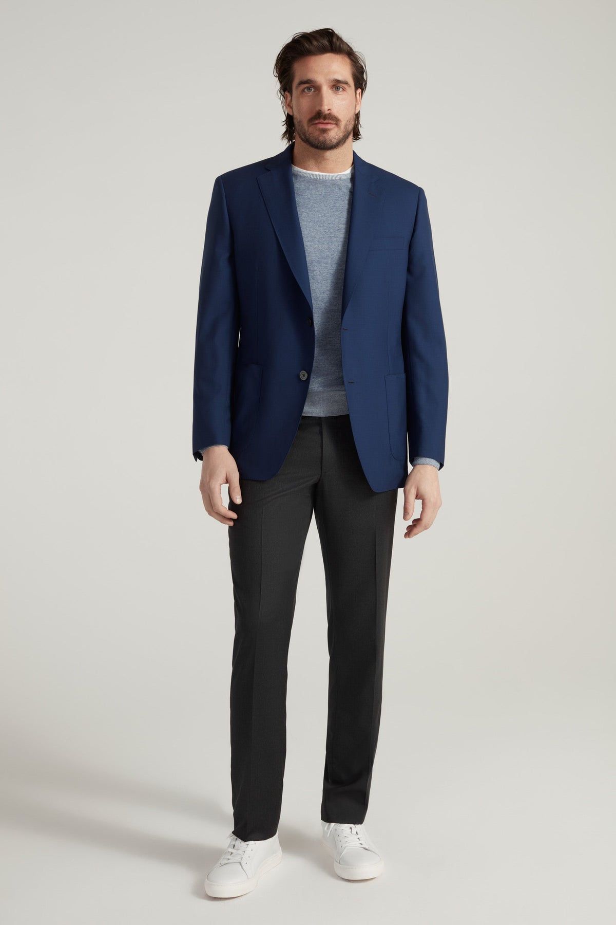 Royal Blue Super 150s Poplin Blazer