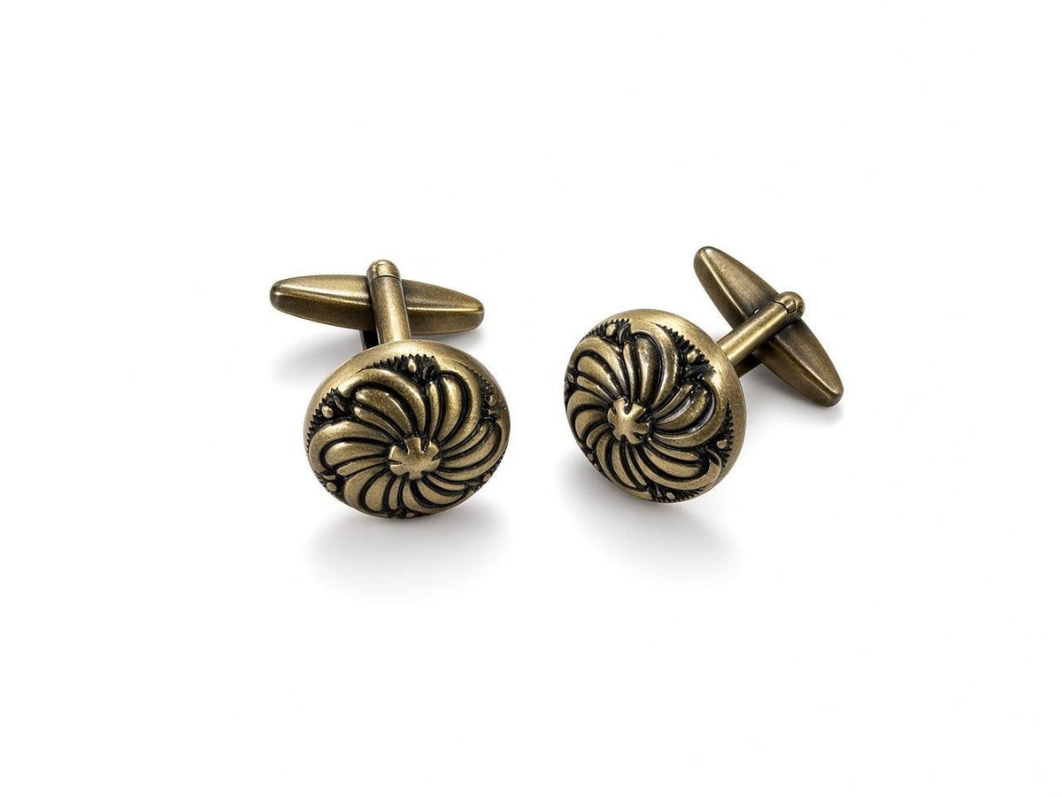 Antique-Tone Spiral Cufflinks - Wm. Fox & Co.