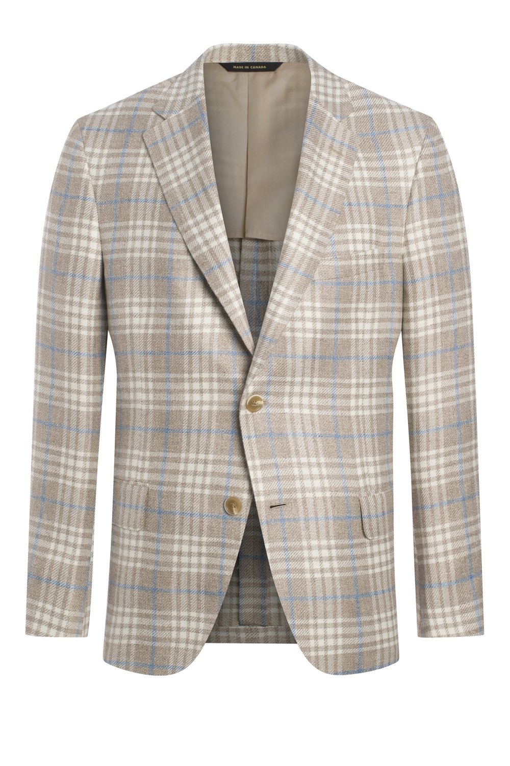 Beige Linen Blend Glen Plaid Jacket - Wm. Fox & Co.