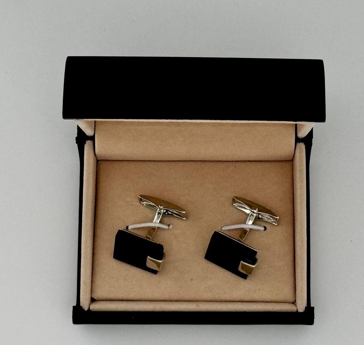 Black Rectangular Accent Cufflinks - Wm. Fox & Co.