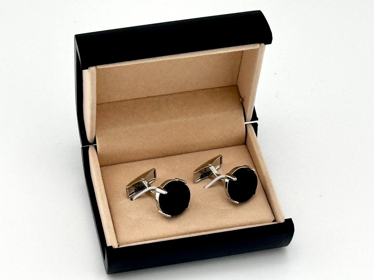 Black Rounded Square Cufflinks - Wm. Fox & Co.