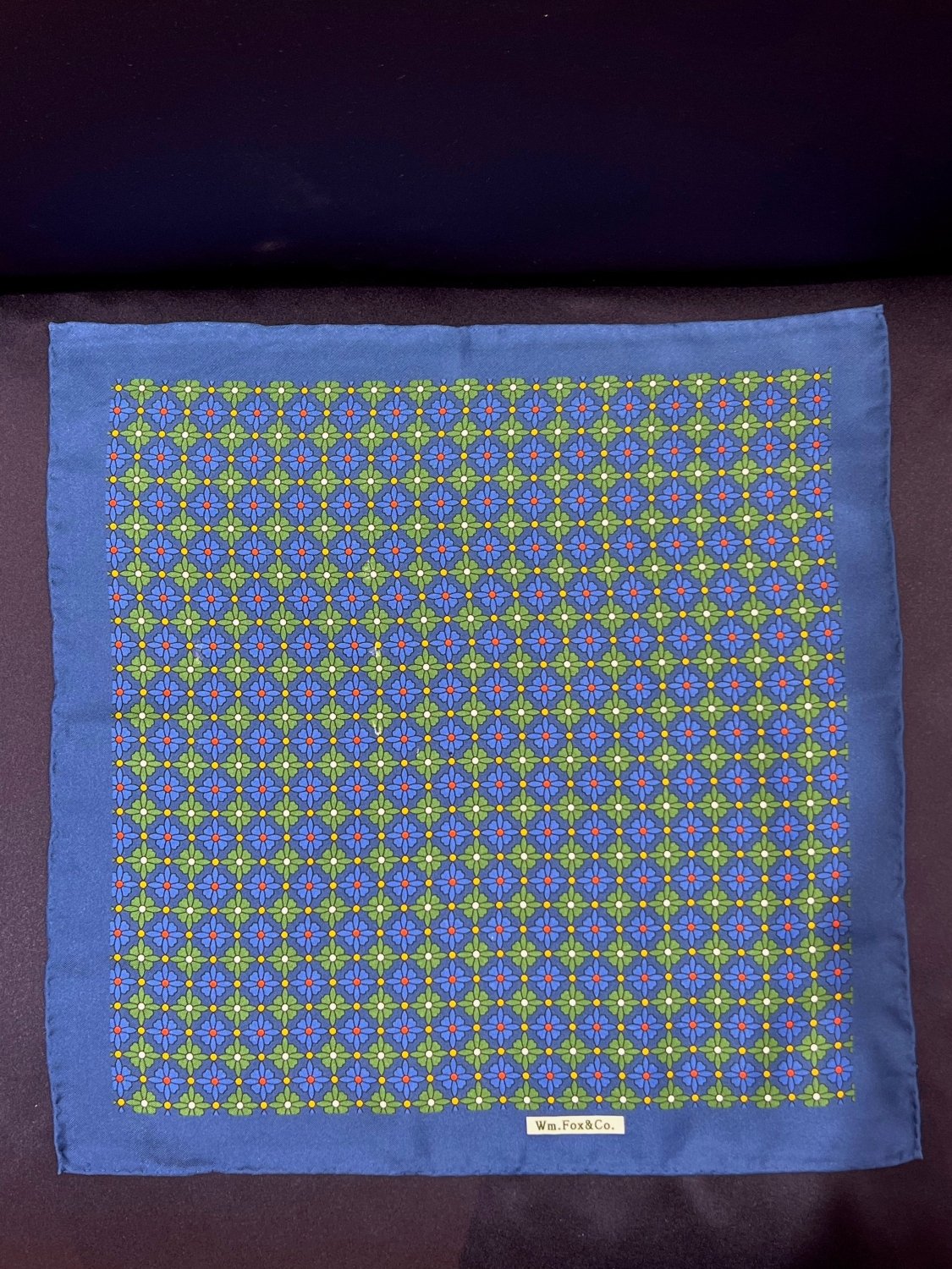 Blue and Green Geometric Pocket Square - Wm. Fox & Co.