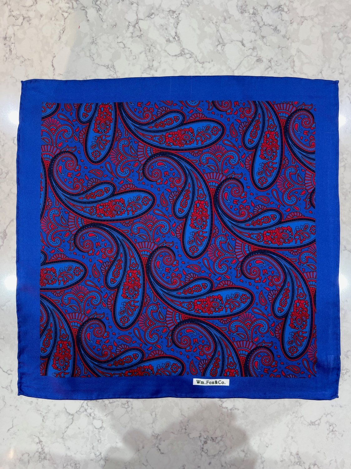 Blue Oversized Paisley Pocket Square - Wm. Fox & Co.