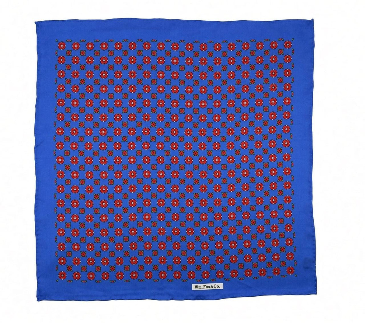 Blue & Red Rosette Pocket Square - Wm. Fox & Co.