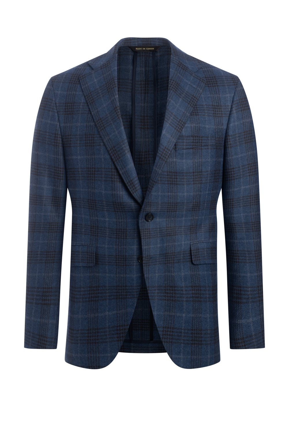 Blue Wool Blend Plaid Jacket - Wm. Fox & Co.