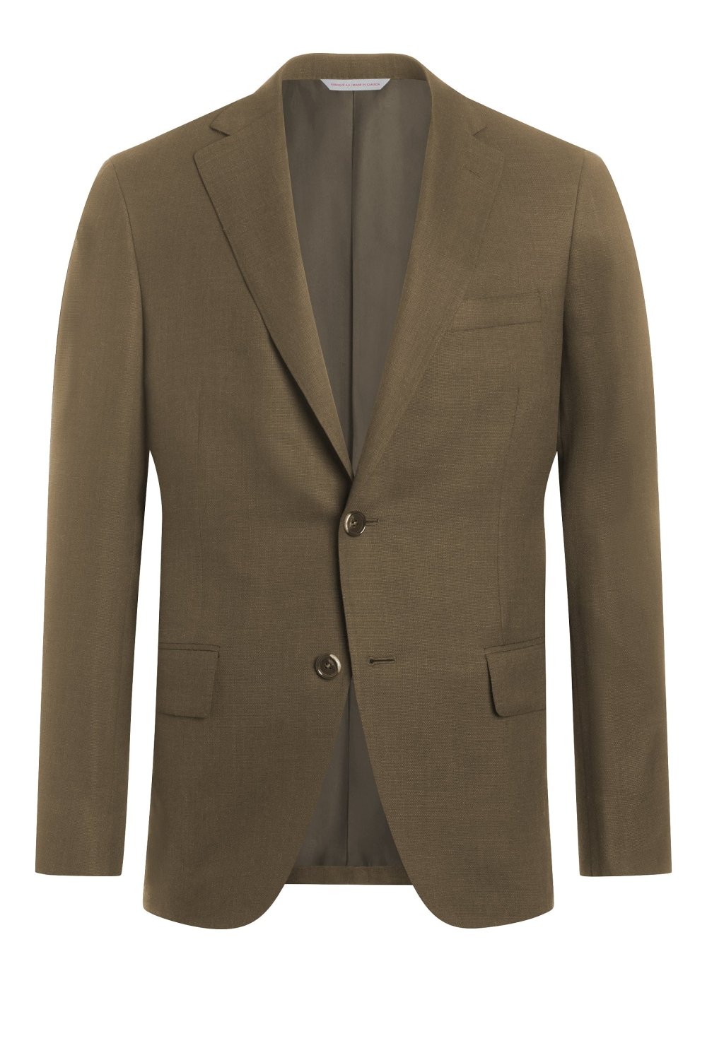 Brown Linen Cotton Elastane Hopsack Jacket - Wm. Fox & Co.