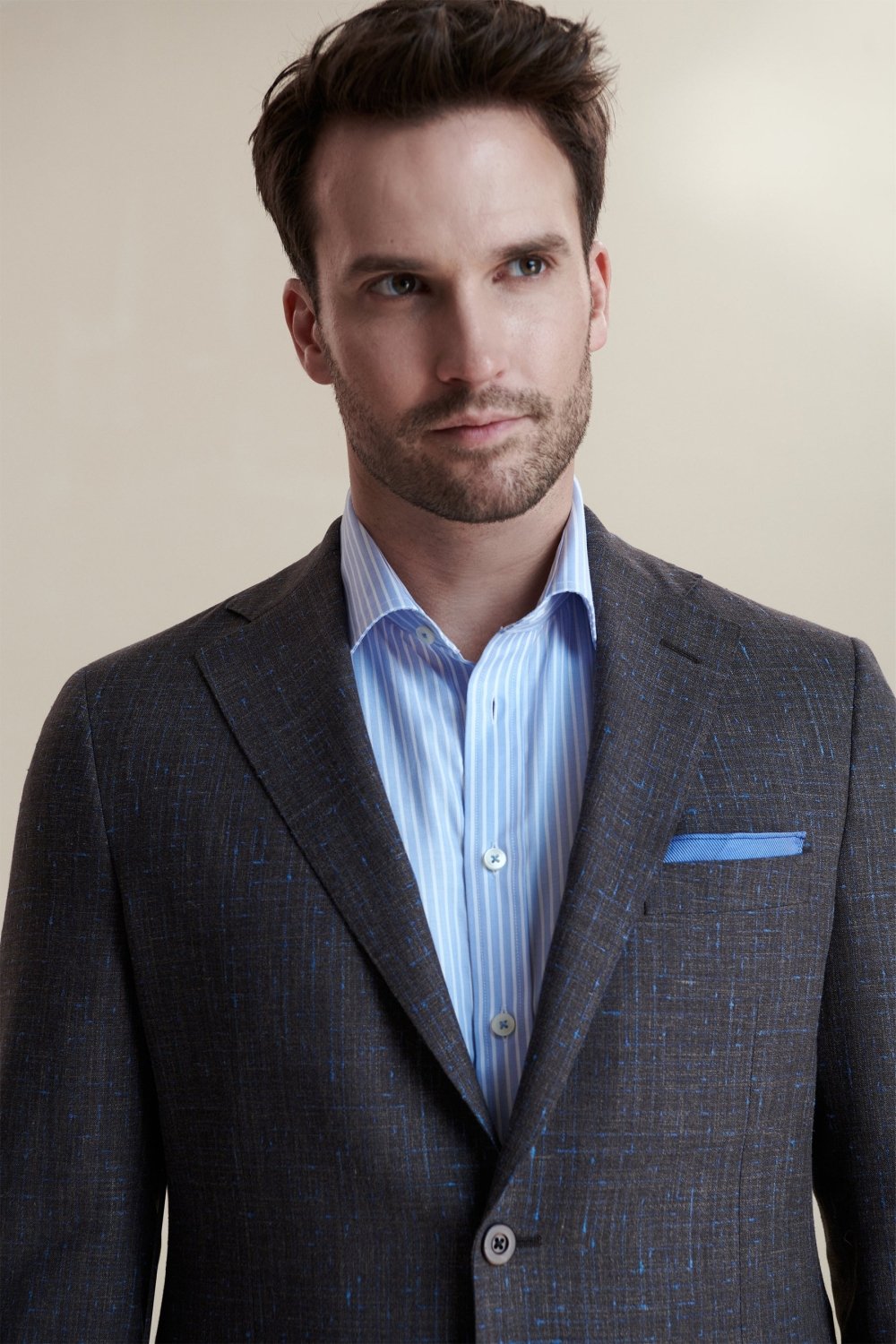 Brown Loro Piana Wool, Silk and Linen Donegal Jacket - Wm. Fox & Co.