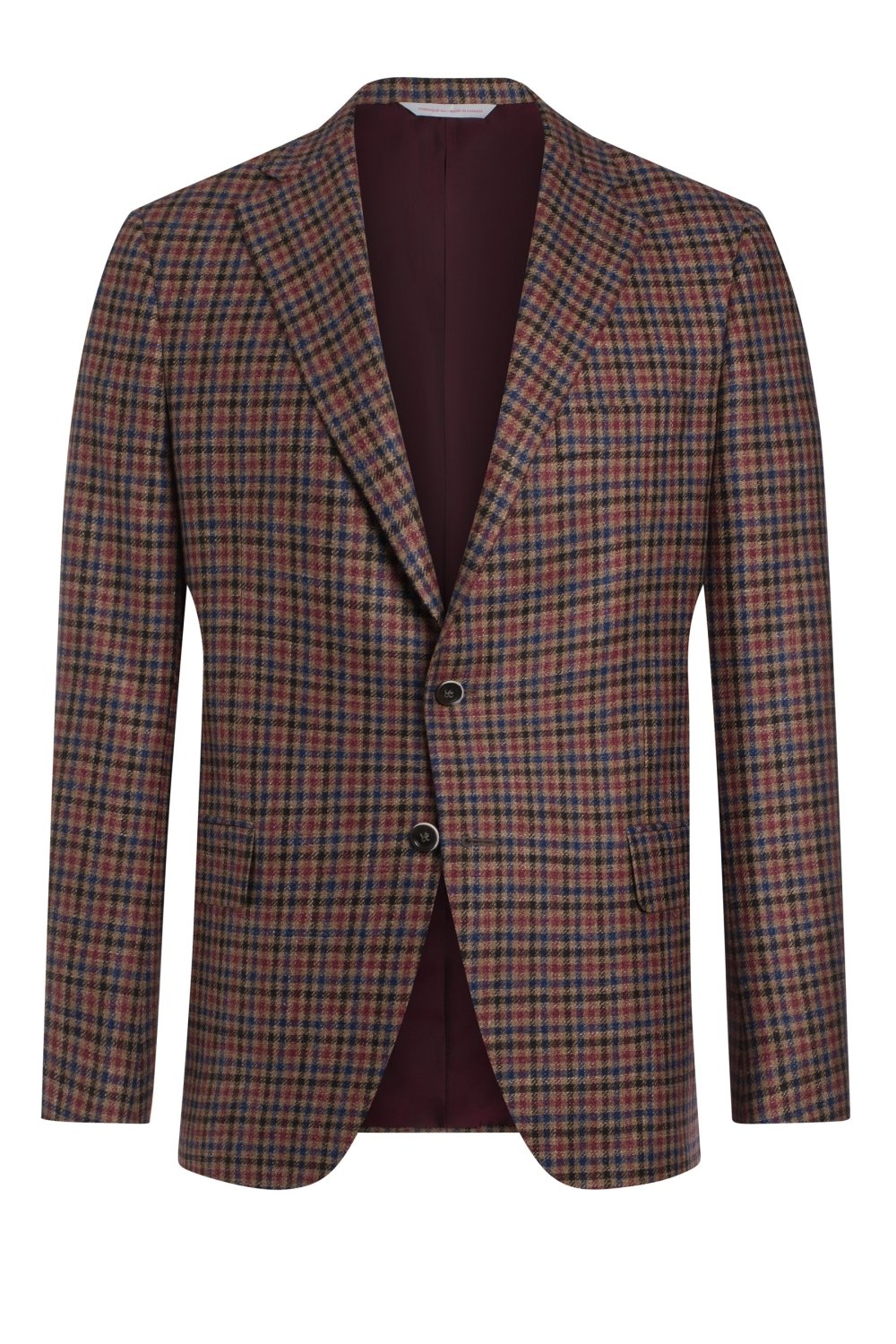 Brown Wool Blend Gun Club Check Jacket – view 3