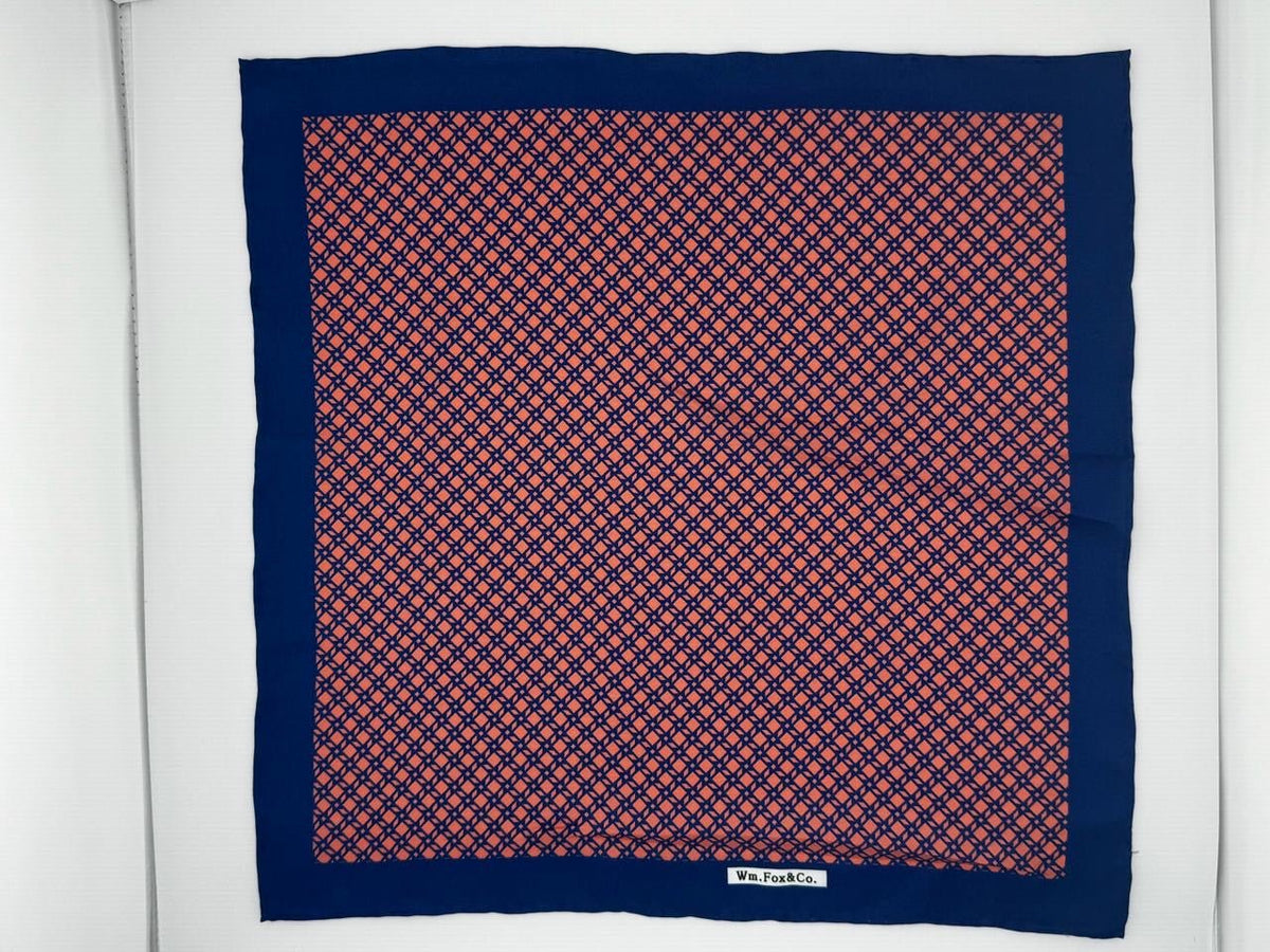 Burgundy and Blue Mini Check Pocket Square - Wm. Fox & Co.