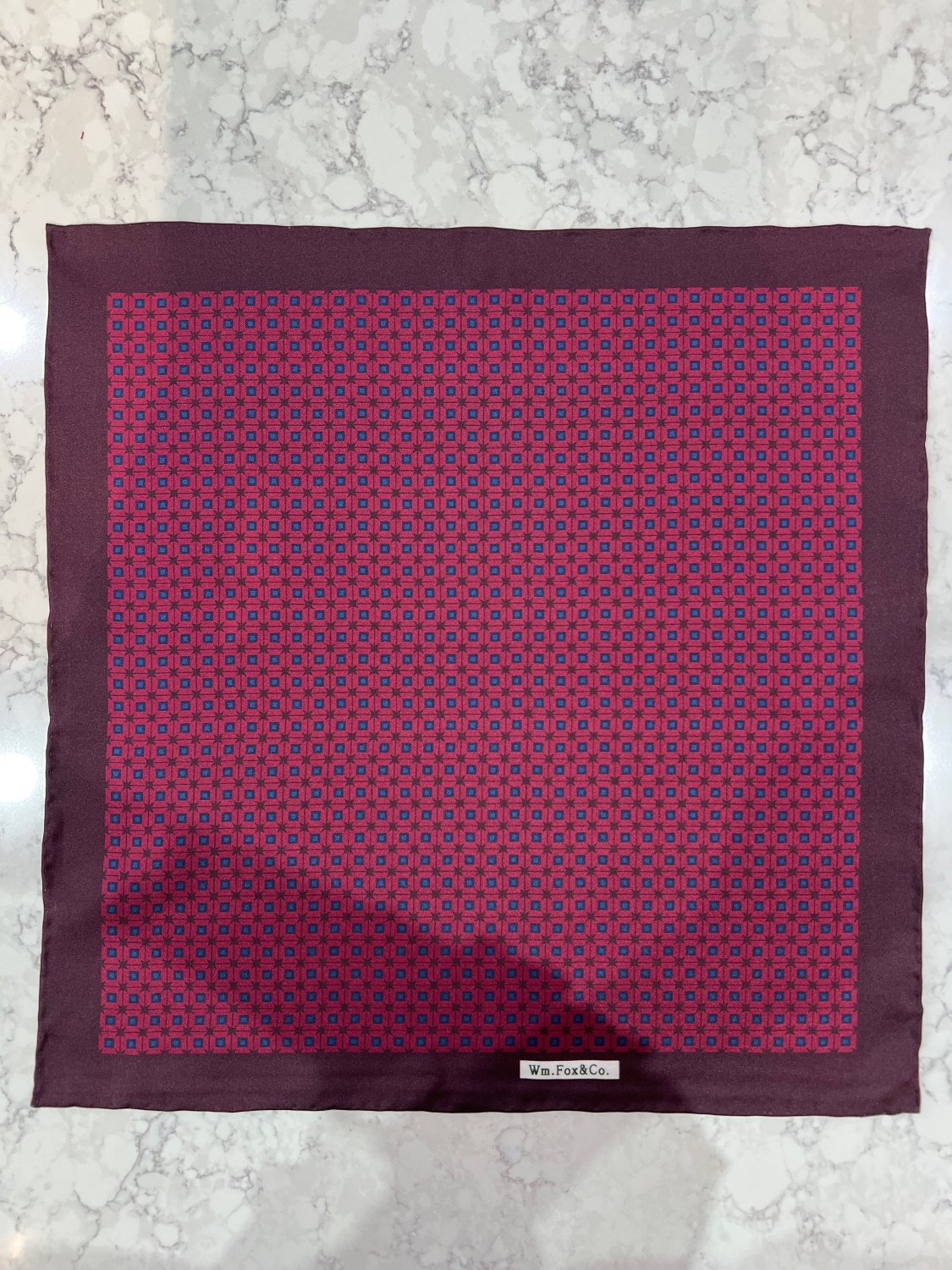 Burgundy Micro Pattern Pocket Square - Wm. Fox & Co.