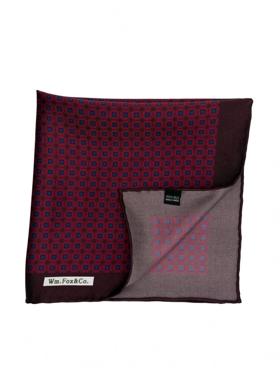Burgundy Tonal Micro Pattern Pocket Square - Wm. Fox & Co.
