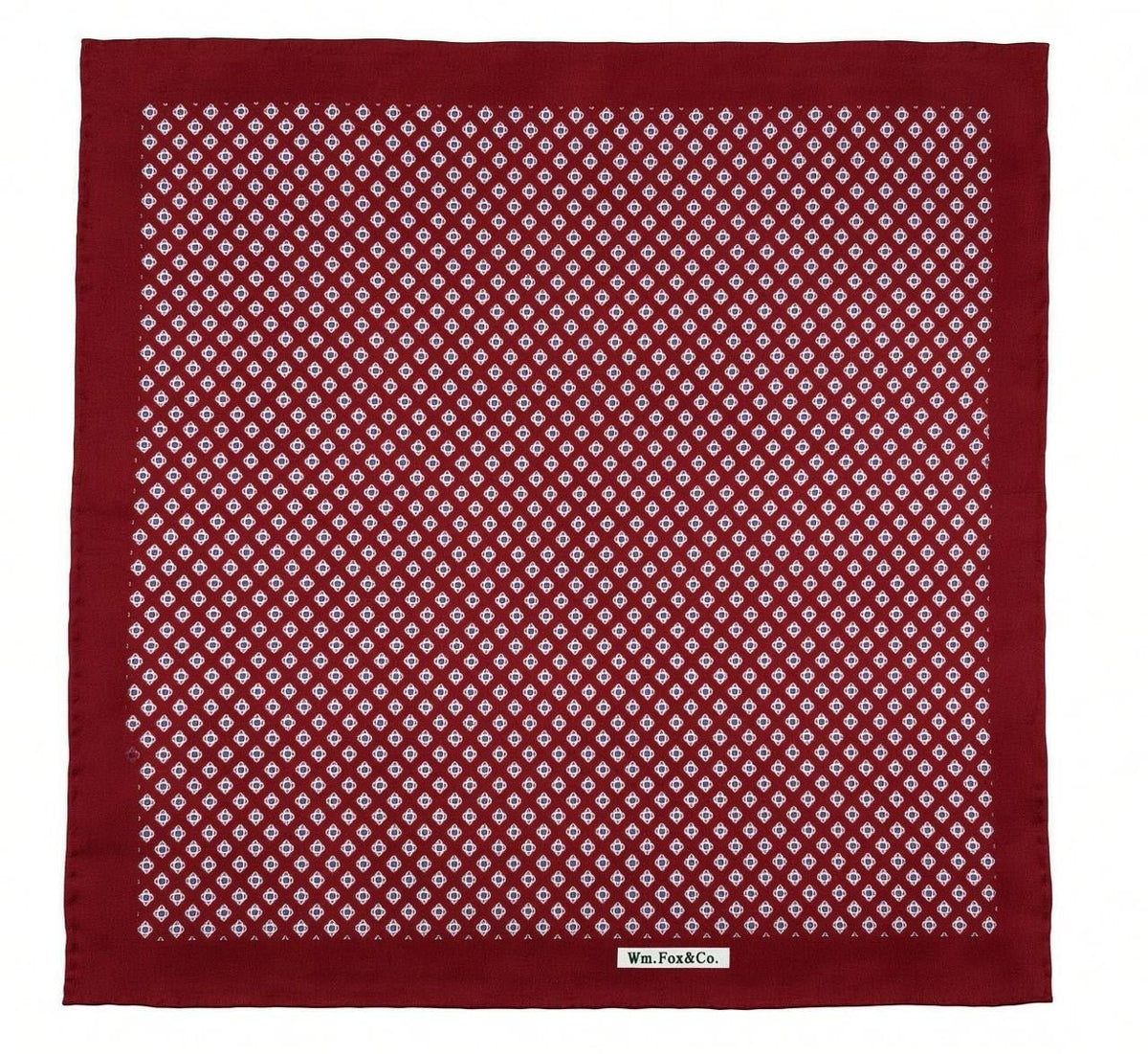 Burgundy & White Diamond Pocket Square - Wm. Fox & Co.