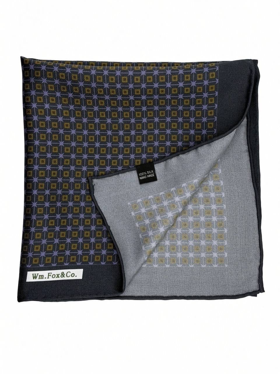 Charcoal & Olive Mini Square Pocket Square - Wm. Fox & Co.