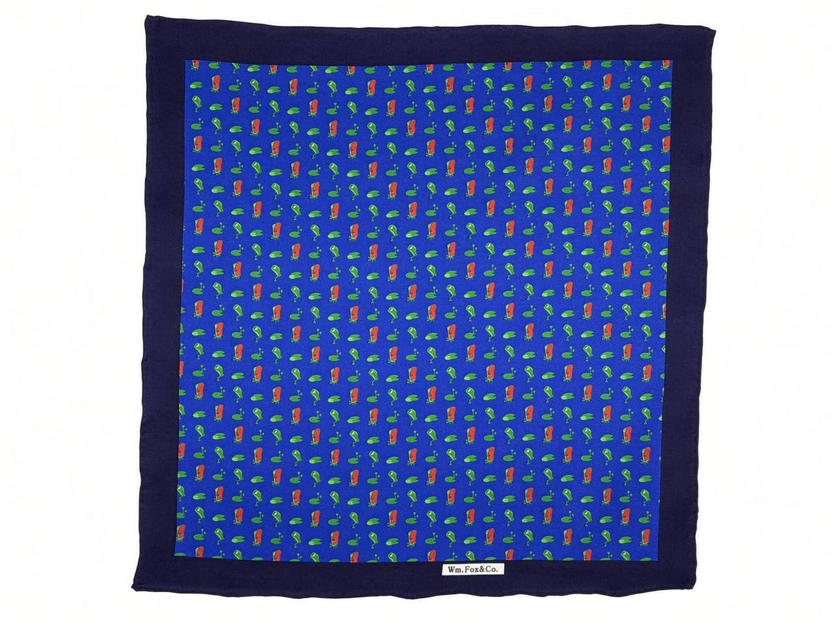 Cobalt Multicolor Mini Motif Pocket Square - Wm. Fox & Co.
