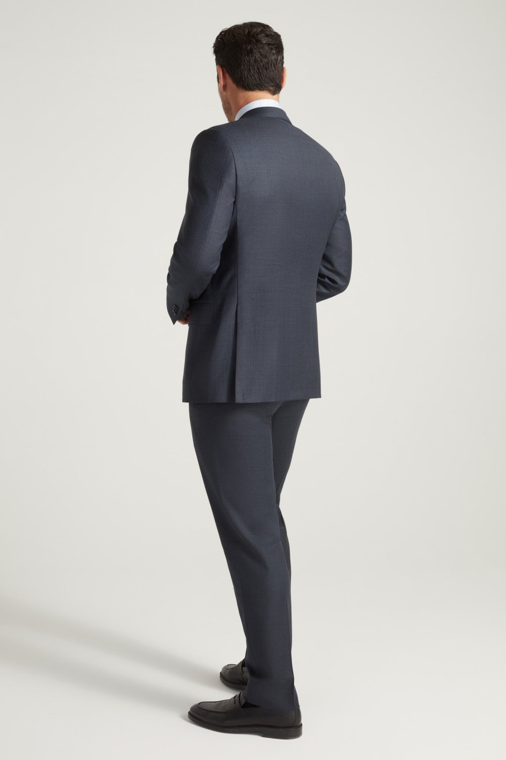 Dark Blue Super 130’s Wool Sharkskin Suit – view 3