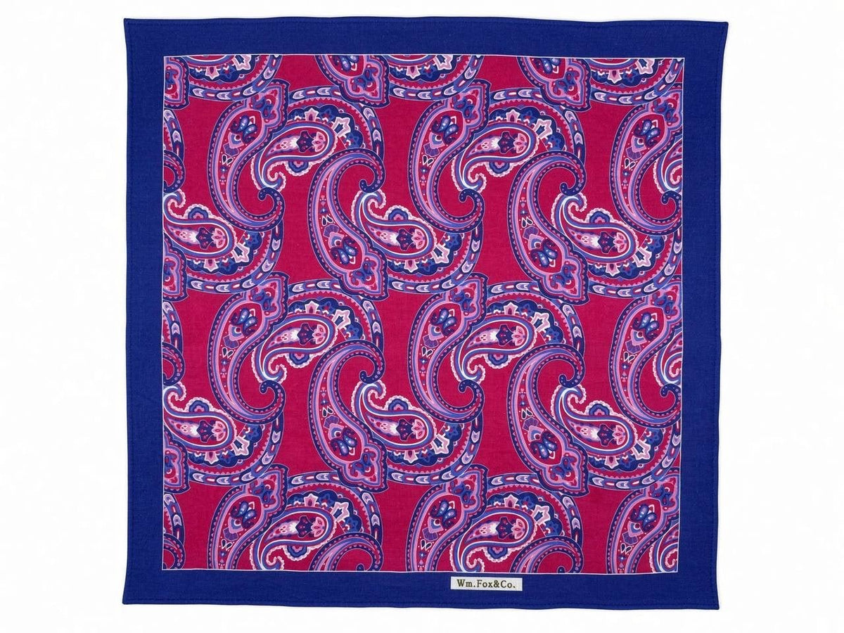 Fuchsia & Violet Grand Paisley Pocket Square - Wm. Fox & Co.