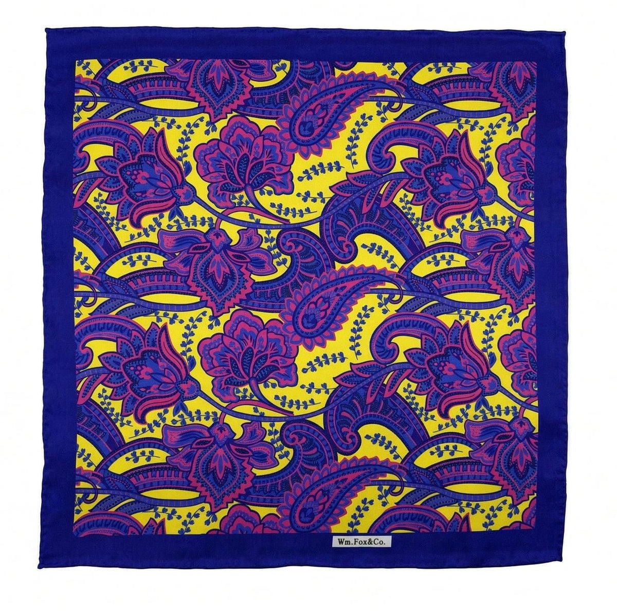 Gold & Purple Paisley Pocket Square - Wm. Fox & Co.