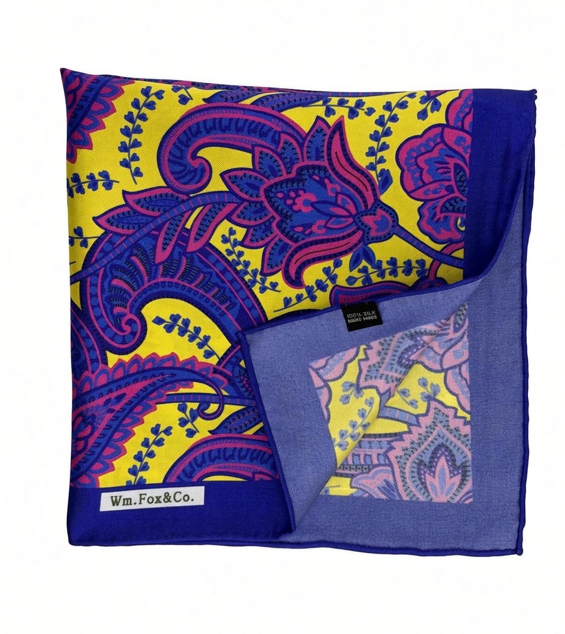 Gold & Purple Paisley Pocket Square - Wm. Fox & Co.