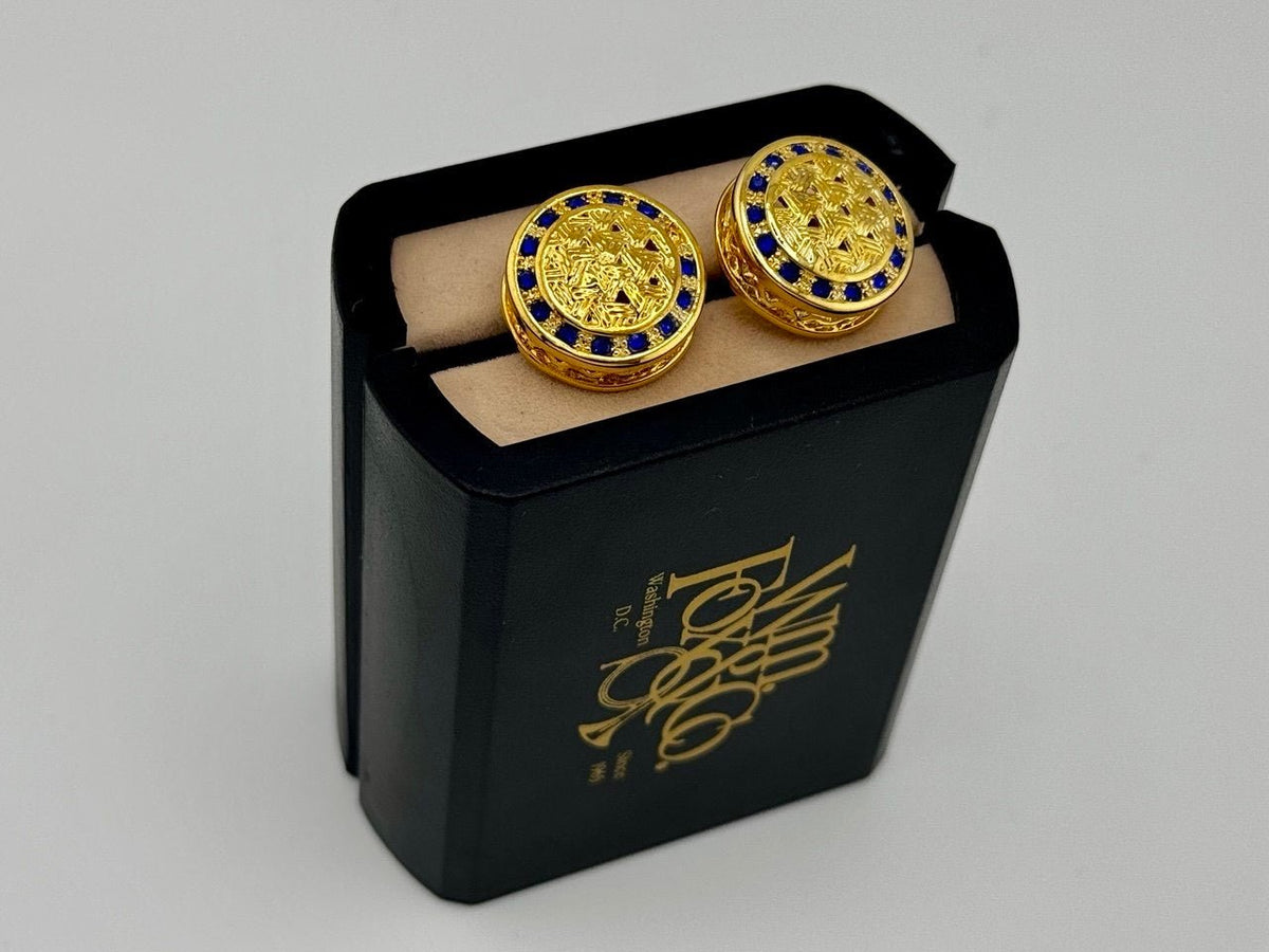 Gold-Tone Dotted Medallion Cufflinks - Wm. Fox & Co.