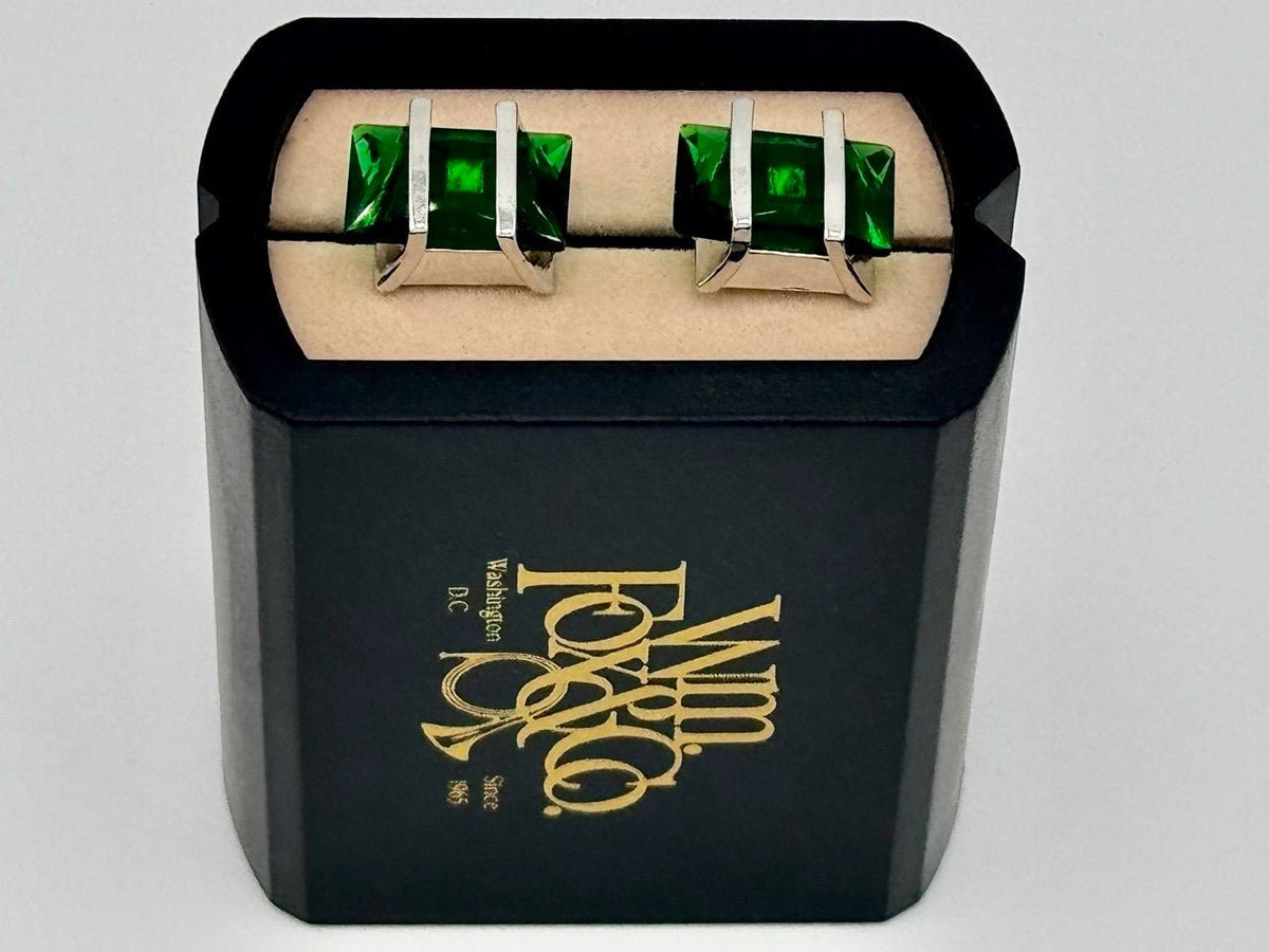 Green Inlay Bar Cufflinks - Wm. Fox & Co.