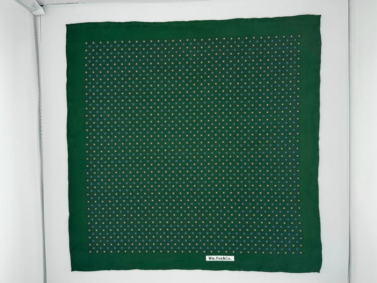 Green Micro Pattern Pocket Square - Wm. Fox & Co.