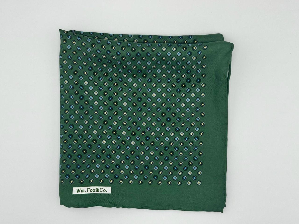 Green Micro Pattern Pocket Square - Wm. Fox & Co.