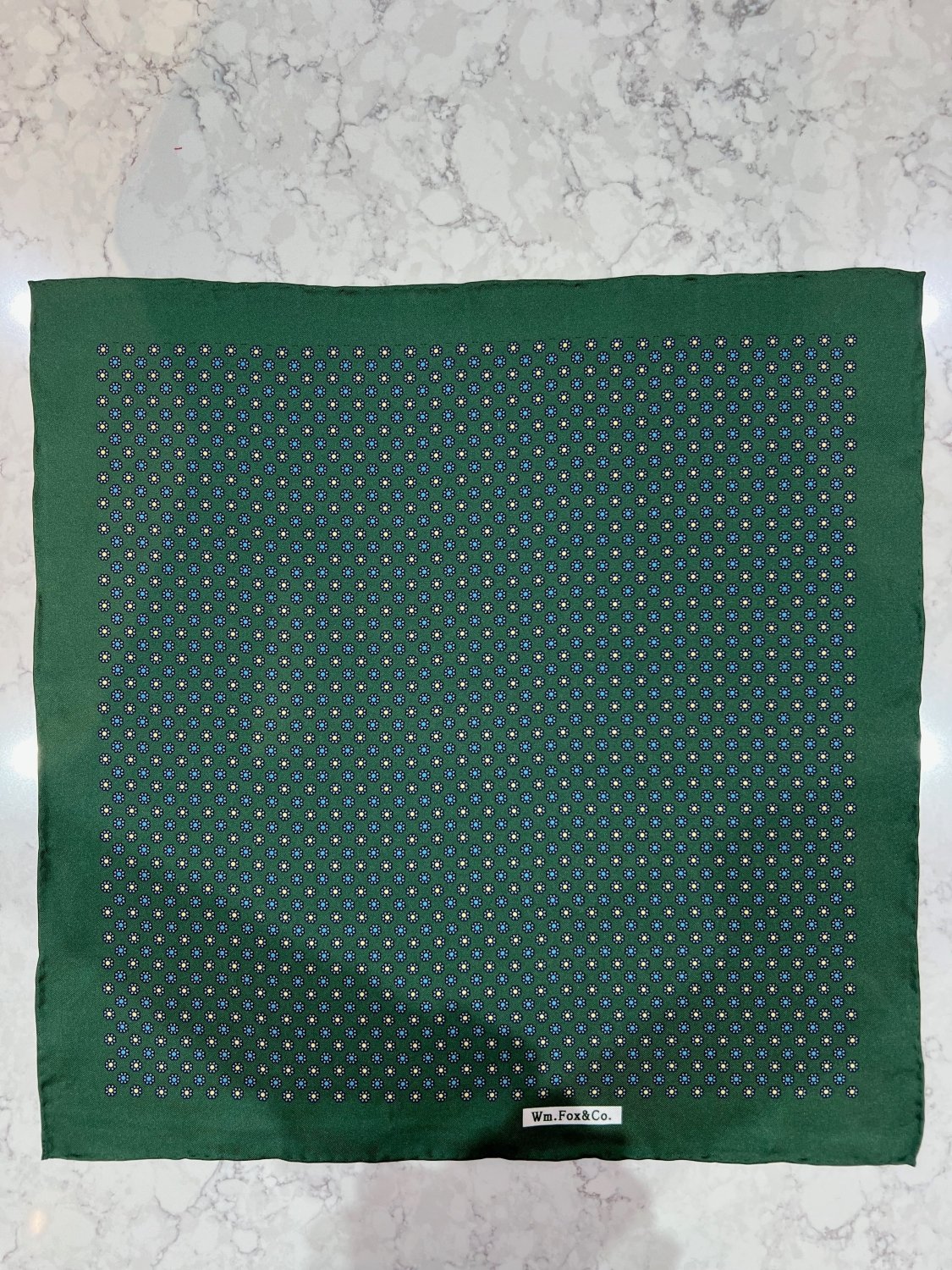 Green Micro Pattern Pocket Square - Wm. Fox & Co.