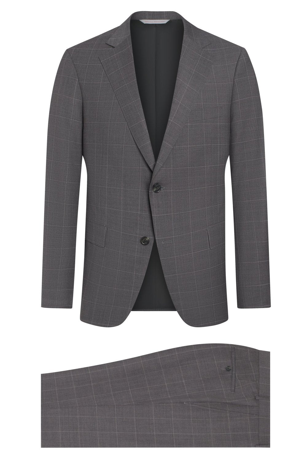 Grey Windowpane Wool Suit - Wm. Fox & Co.