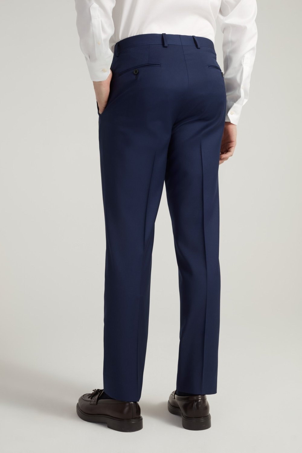 Marine Blue Super 110's Smart Wool Serge Trousers - Wm. Fox & Co.