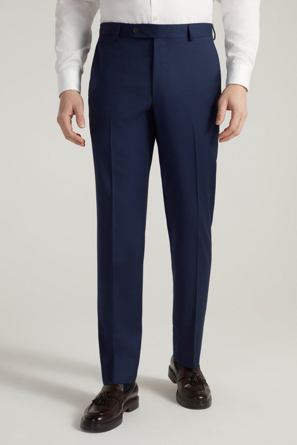 Marine Blue Super 110's Smart Wool Serge Trousers - Wm. Fox & Co.