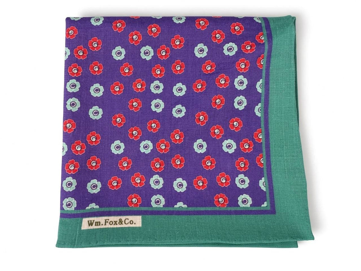 Multicolor Dots with Green Border Pocket Square - Wm. Fox & Co.