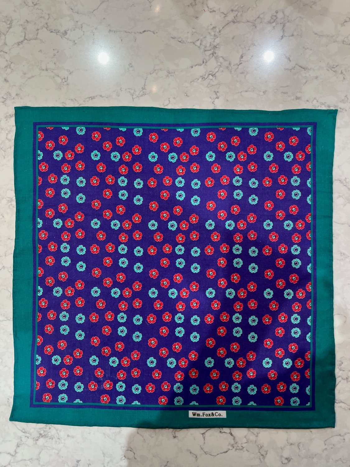 Multicolor Dots with Green Border Pocket Square - Wm. Fox & Co.