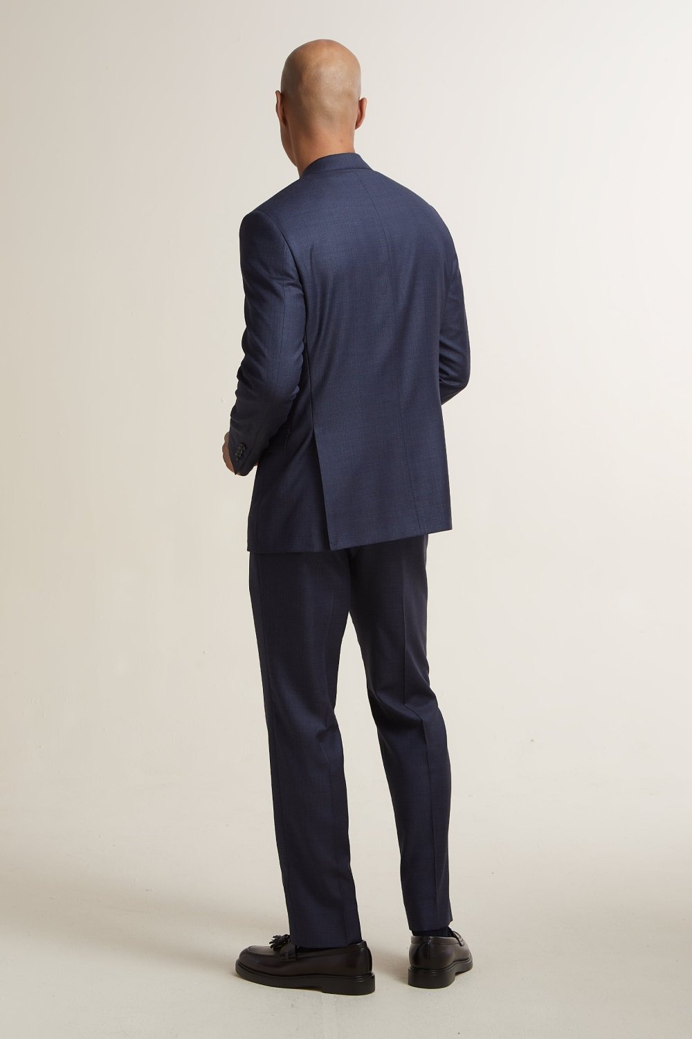 Navy Blue Sharkskin Suit – view 4