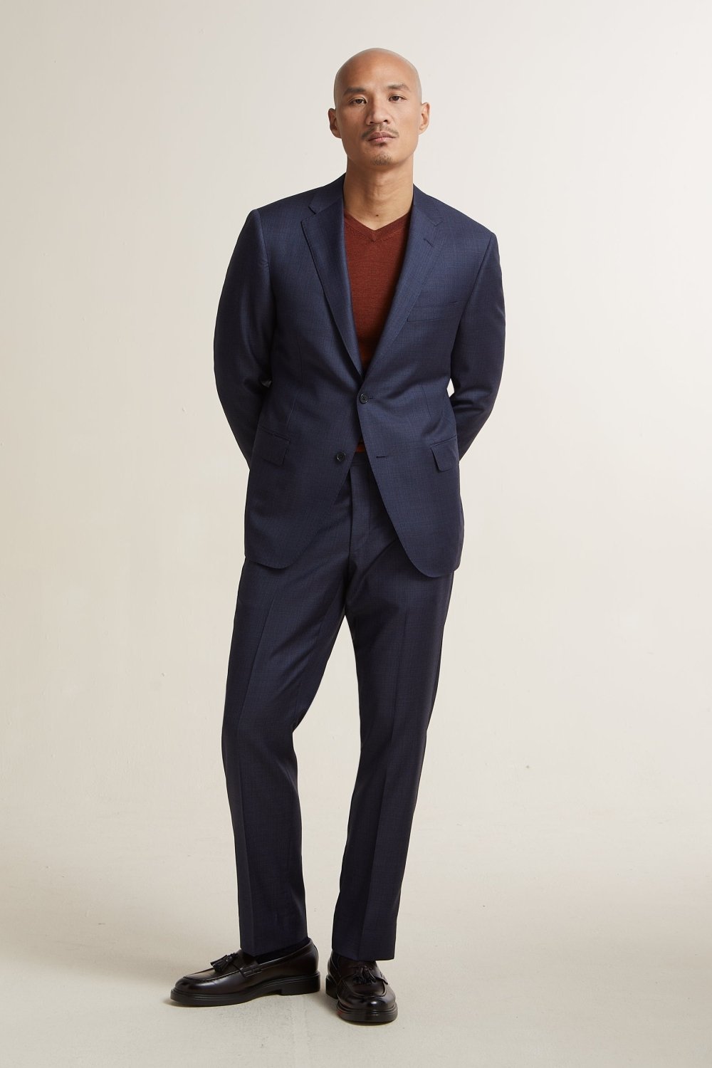 Navy Blue Sharkskin Suit - Wm. Fox & Co.