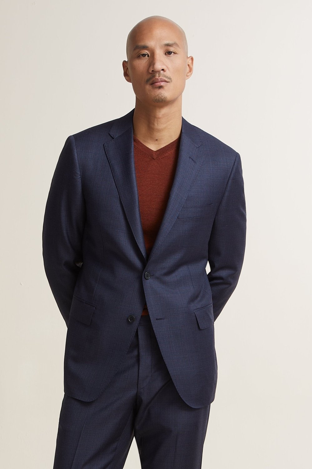 Navy Blue Sharkskin Suit – view 6