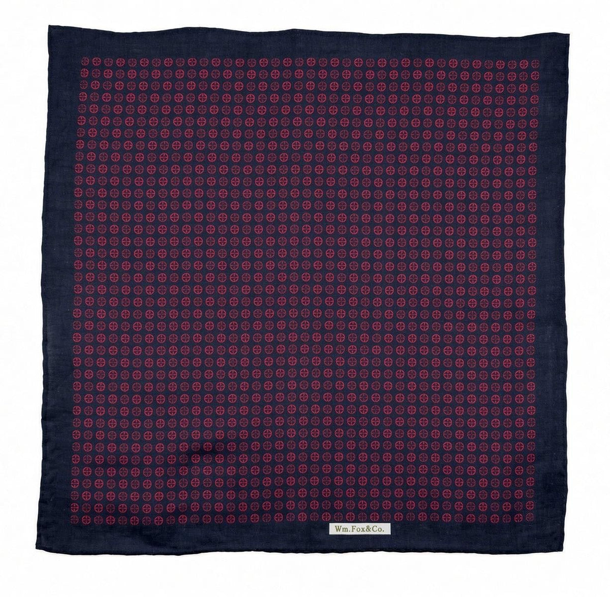 Navy & Burgundy Geometric Pocket Square - Wm. Fox & Co.