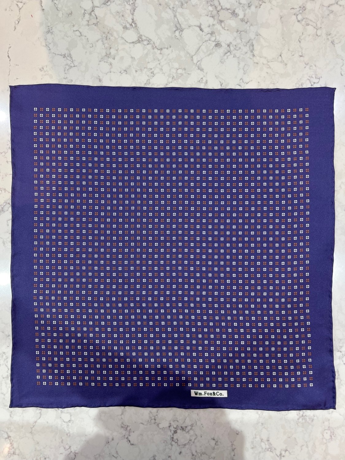 Navy Fine Dot Pocket Square - Wm. Fox & Co.