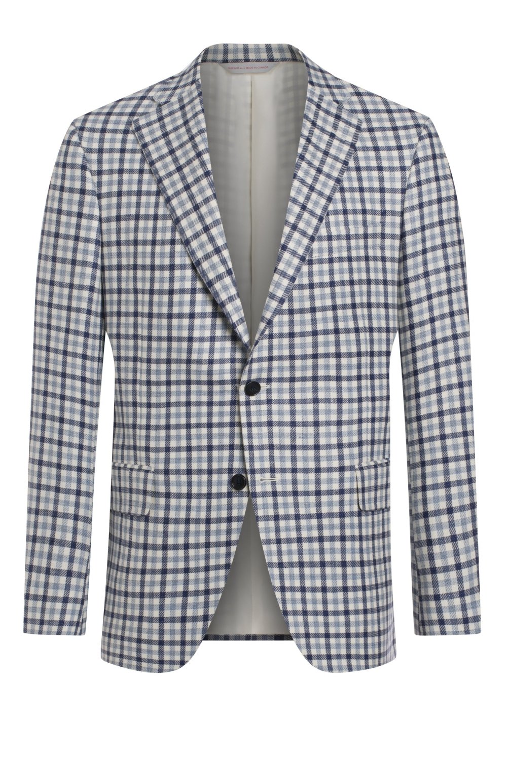 Navy Multi-Coloured Linen Blend Check Jacket - Wm. Fox & Co.