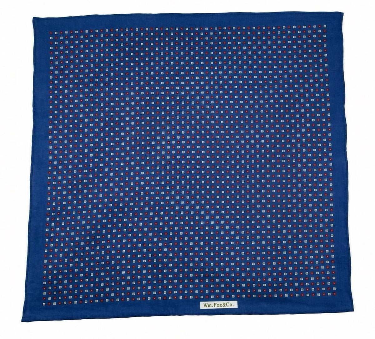 Navy Multicolor Micro-Motif Pocket Square - Wm. Fox & Co.