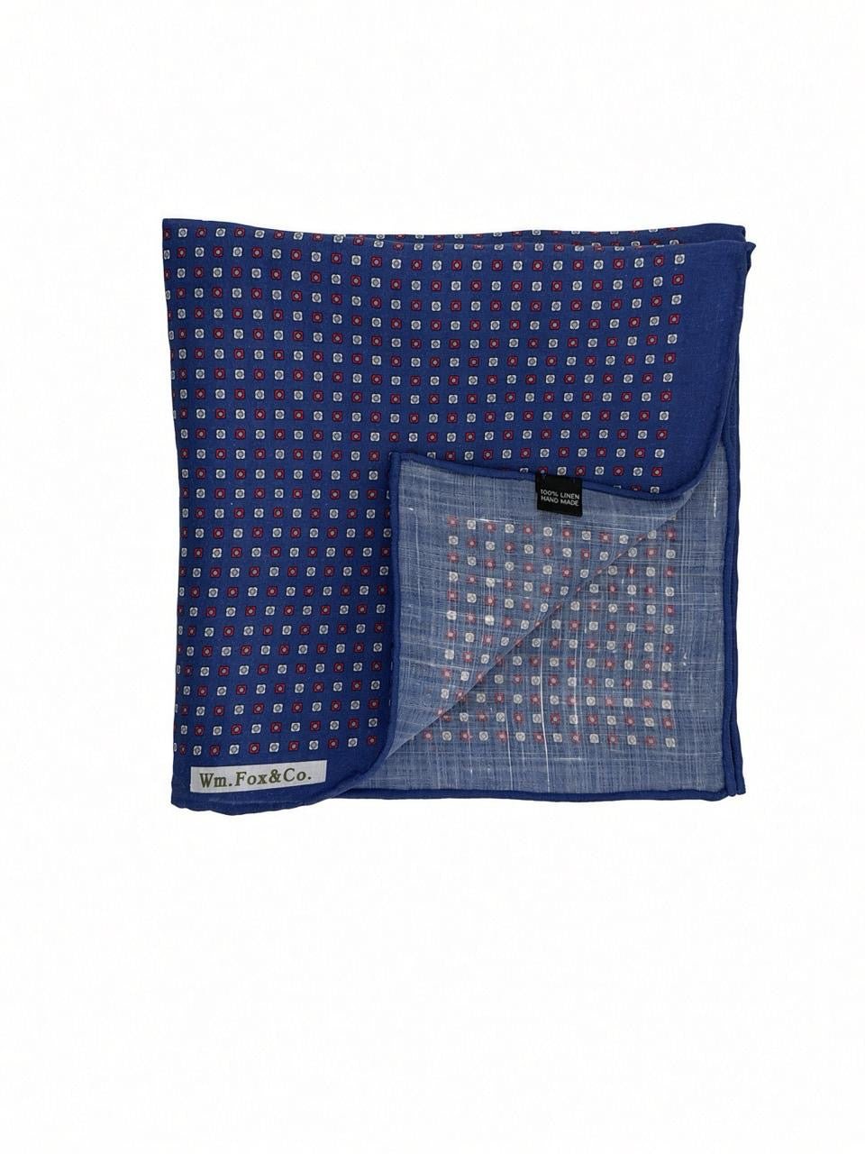 Navy Multicolor Micro-Motif Pocket Square - Wm. Fox & Co.