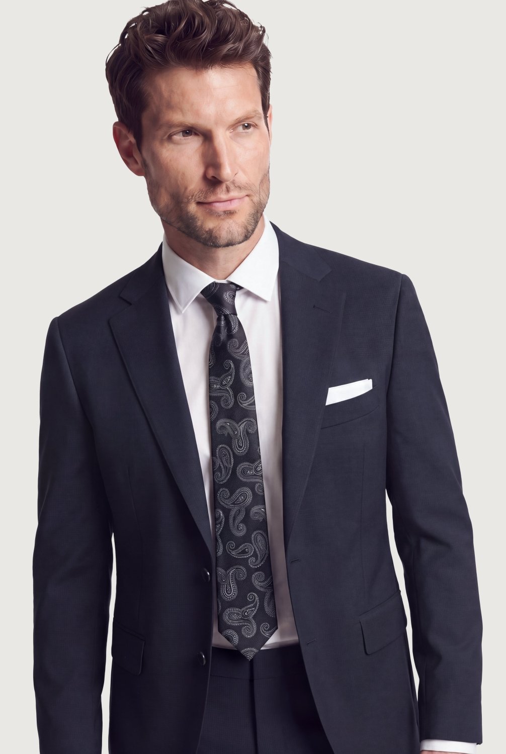 Navy Neat Super 130's Suit - Wm. Fox & Co.