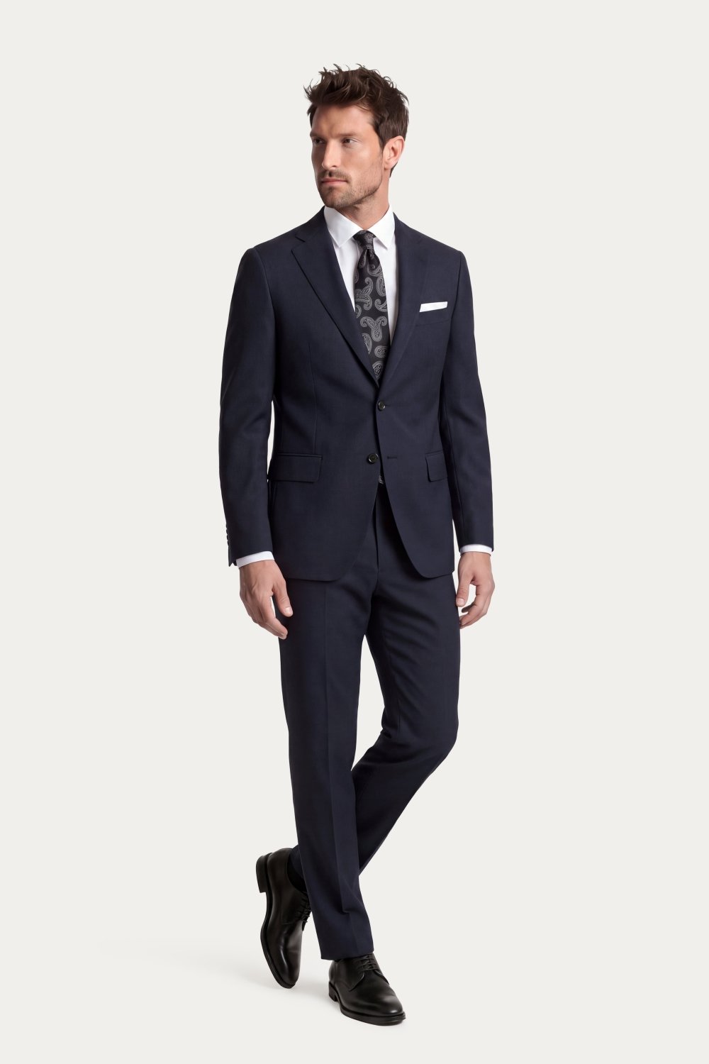 Navy Neat Super 130's Suit - Wm. Fox & Co.